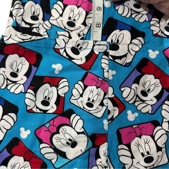 Disney Mickey & Minnie Mouse Print Women Blue V-Neck Short Sleeve Scrub Top Sz L - Picture 12 of 16